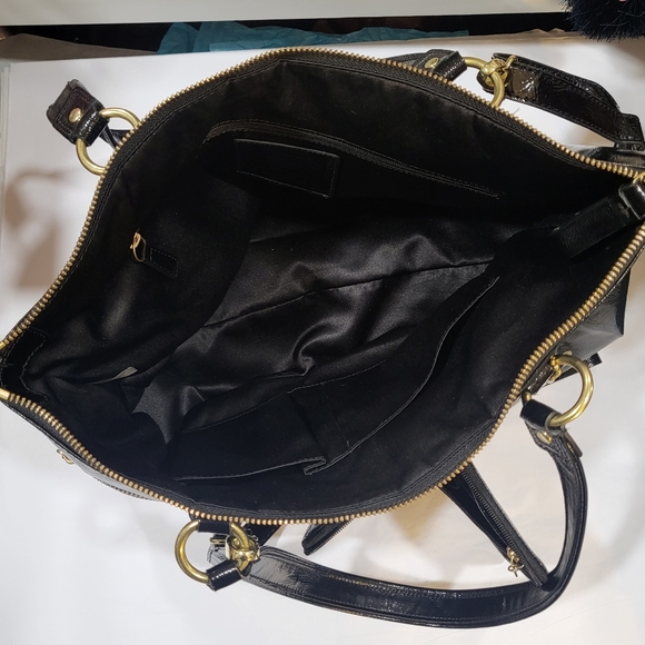 Leather Coach F20004 Poppy Daisy Patent Leather XL Tote Bag & Matching Wallet - Picture 7 of 8